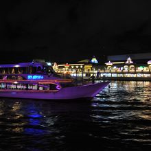 他のクルーズ船が夜景をさらに豪華にしています。