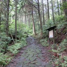 濡れた石畳は滑りやすいので注意！