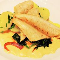 夕食に出た、タラの料理。