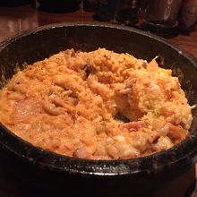 ここでしか食べれない。カルボナーラビビンバは絶品！混ぜた後の