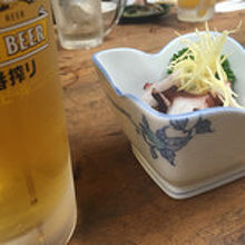 生中＆タコの酢の物