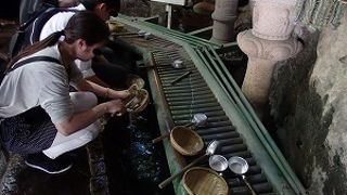 銭洗弁財天の銭洗い　貴方もやってみませんか