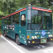 大内宿へのアクセスバスです。