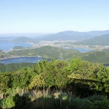 山頂公園から三方五湖を望む