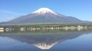 逆さ富士が綺麗に見えました