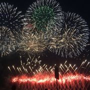 琵琶湖で花火