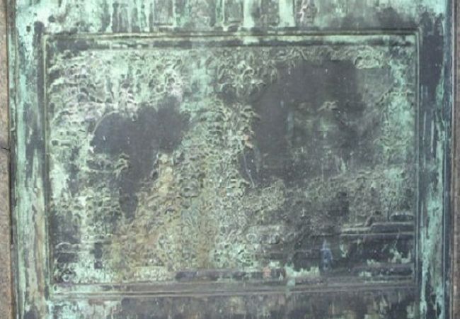 浴恩園之図は、築地中央市場の中の水神社の北側の囲壁に掲げられています。