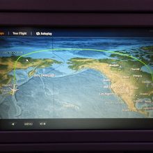 帰国便の機内で