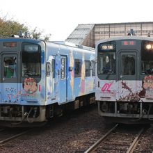 能登中島駅にて。