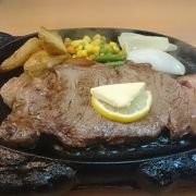 朝からステーキ