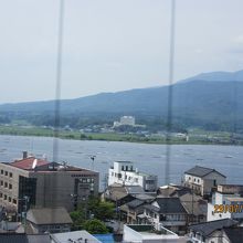 両津港展望台からの加茂湖の眺め