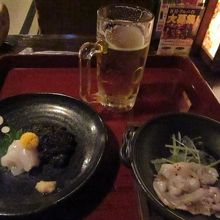 お通しとビール
