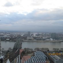 ケルン大聖堂の97ｍの展望台からの眺望です