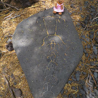 なんとも不思議な絵が刻まれています