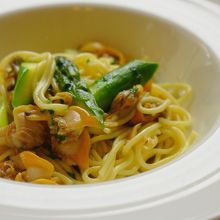 蛤とアスパラのパスタ