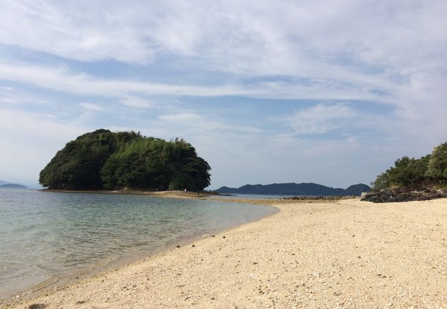 干潮時のみつながる海の中道