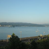 朝、部屋からしじみ漁が見えました。