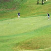 Ｂ棟から見たゴルフを楽しむ人