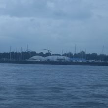 高速艇からの眺め（この日は雨だった）