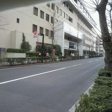 聖ルカ通りと聖ルカ通りに面している中央区保健所の様子です。