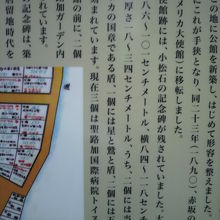 レストラン・クレストンの前のアメリカ公使館跡の標識の中段です