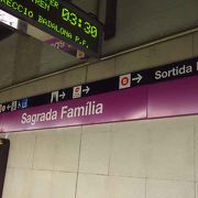 サグラダファミリア観光の際に必ず利用する地下鉄駅