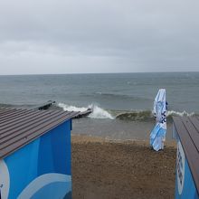 雨と強風のため大荒れのバイカル湖