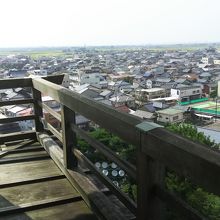 3階から眺める丸岡の風景。