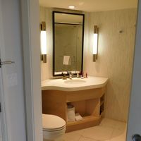 バスルームは広くて高級感がある。シャワールームは別室。