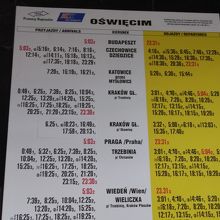 列車の場合本数に注意（写真は2011年夏の時刻表）