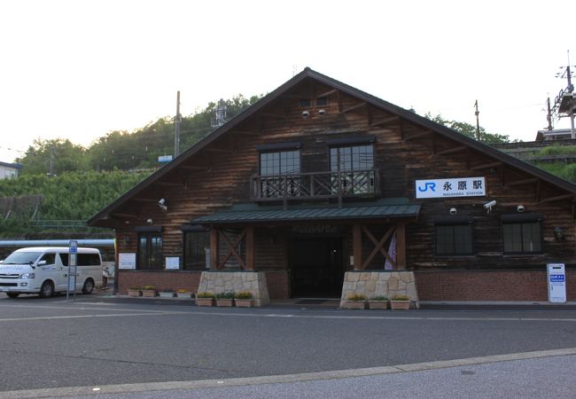 ログハウス風の外観がいい雰囲気です。