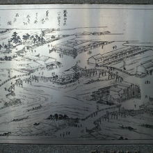 楓川弾正橋公園の石碑の碑文に付けられた三ツ橋の絵図です。