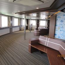 １等客室前方の展望室