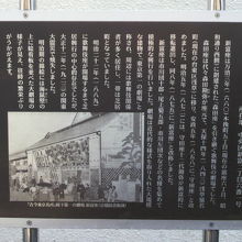 新富座跡の標識です。京橋税務署の建物の西側に立てられています