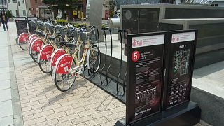 無料のレンタサイクル、市内観光にとても便利。