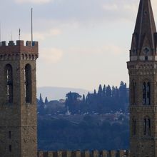 ミケランジェロ広場，ダビデの像がわかる