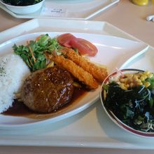 ハンバーグ＆エビフライプレート