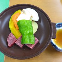 2日目夕食（牛肉陶板焼き）