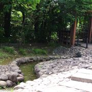 図書館と一体になった公園