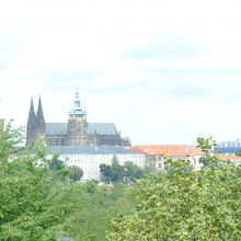 ケーブルカーから見たプラハ城