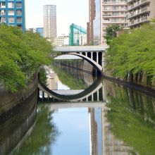 目黒川に映える橋