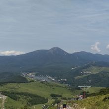 車山山頂から蓼科山を望む