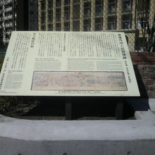 明石小学校の前に置かれている築地居留地跡の解説の標識です。