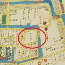 江戸時代の絵地図です。松平土佐守の屋敷が記載されています。