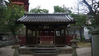 正面に五重の塔を見上げるロケーション