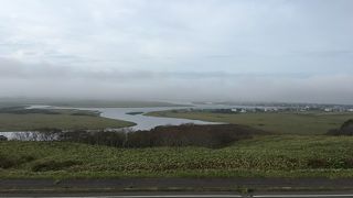 滔々と川が流れる湿原