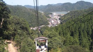 山頂駅展望台から城崎温泉街や円山川、日本海を一望