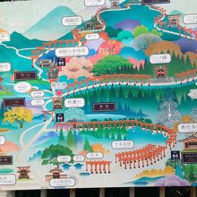 稲荷山頂上へ向けての案内板