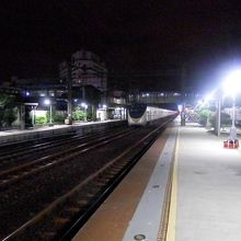 ホームの夜景。