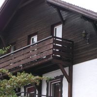 2階に宿泊したらこのバルコニーからお城が見えました。